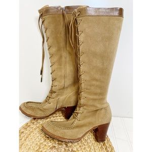 Frye Tan Lace Up Boots